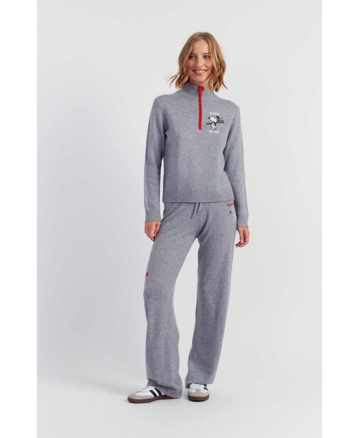 Chinti & Parker Women's Wool-Cashmere Snoopy Ski Zip Sweater