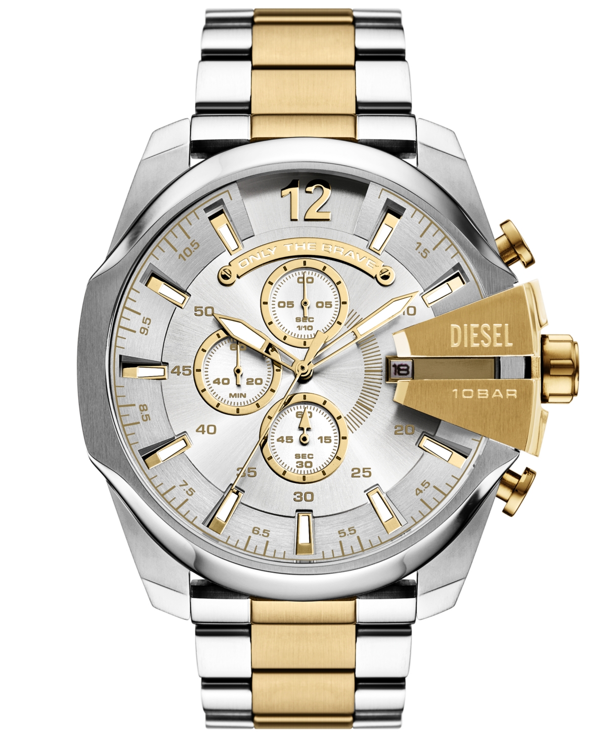 Diesel Men's Mega Chief Chronograph Gold-Tone Stainless Steel Watch, 51mm