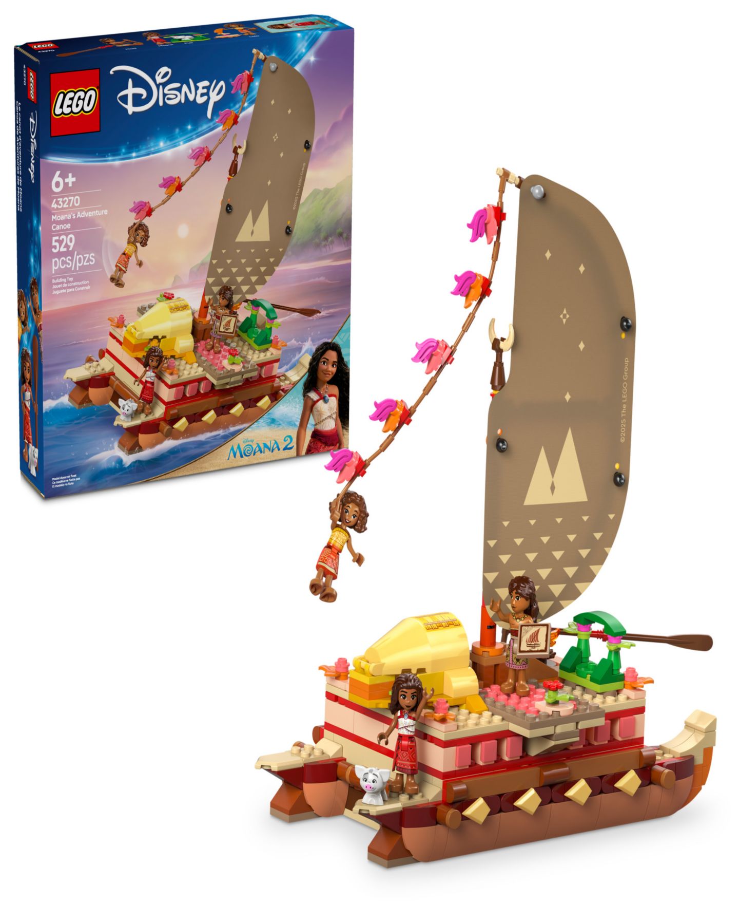 Детские конструкторы LEGO® Disney Moana's Adventure Canoe Fantasy Toy 43270, 529 Pieces — фото 1