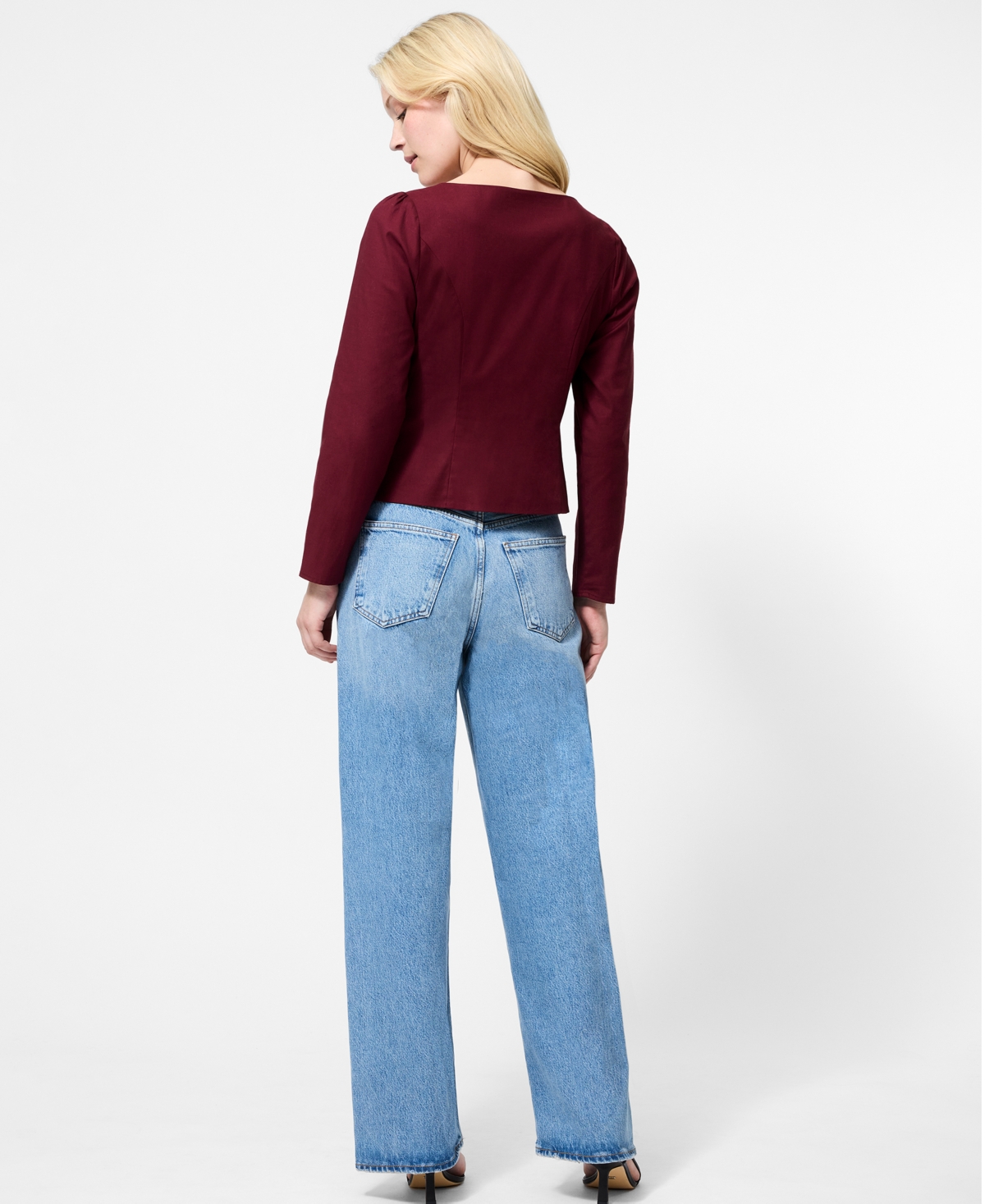 French Connection Women's Long Sleeves Poplin Top In Brown