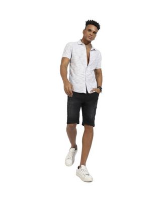 Men's White Honeycomb Knit Shirt