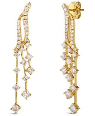Nude Diamond Dangling Drop Earrings (1 ct. t.w.) in 14k Rose Gold