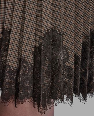 Women's Lace Hem Pleated Skirt