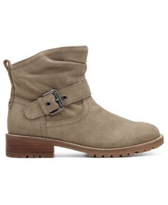 Women's Thrill Buckle Strap Ruched Booties