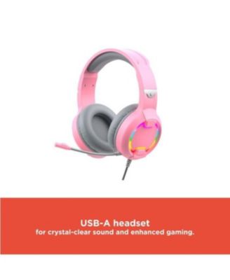 Mistic Gaming Combo Keyboard, Mouse, Headphones, RGB Backlit, Ergonomic Design, Pink, USB Connection, Complete Gaming Set