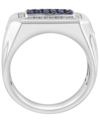 Sapphire (3/4 ct. t.w.) and White Zircon (5/8 ct. t.w.) Ring in Sterling Silver