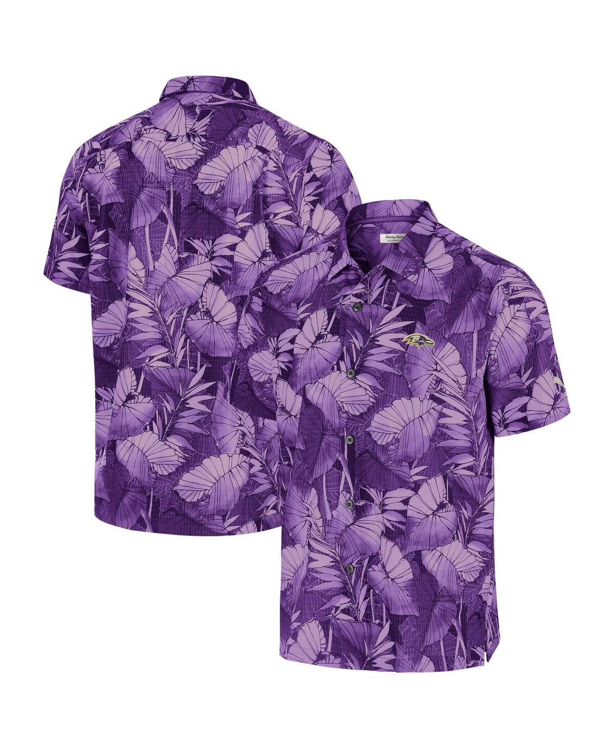 Tommy Bahama Men's Purple Baltimore Ravens Bahama Coast Nuevo Fronds Camp Button-up Shirt In Purple