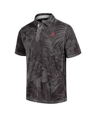 Men's Black Alabama Crimson Tide Big Tall Sport Santiago Paradise Polo Shirt