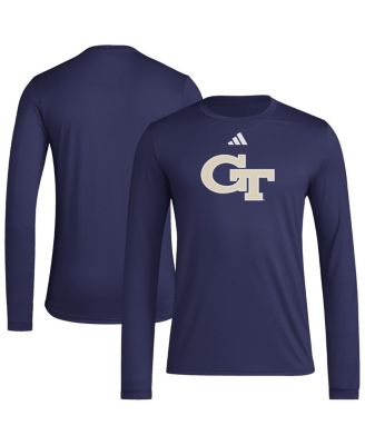 adidas - Men's Navy Georgia Tech Yellow Jackets Primary Locker Logo Pre-Game Long Sleeve T-Shirt
