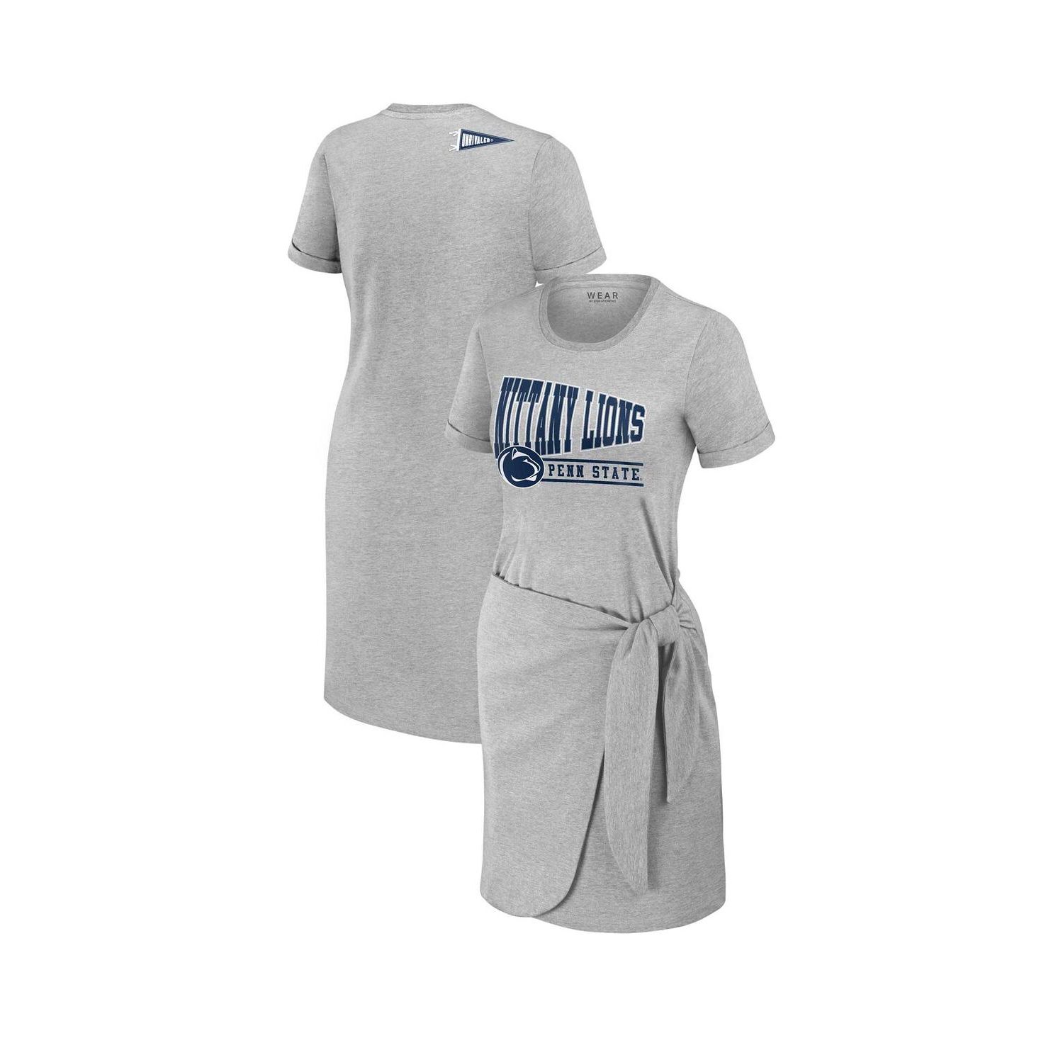 Women's Heather Gray Penn State Nittany Lions Knotted T-Shirt Dress