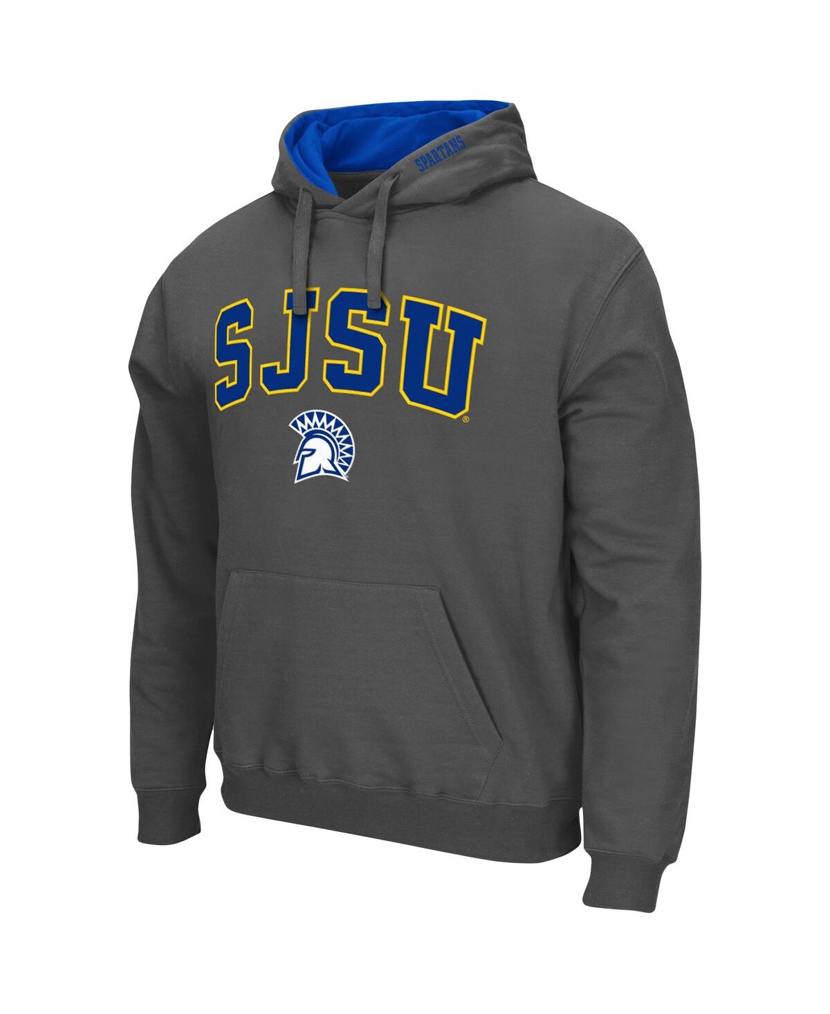 Colosseum Men's Charcoal San Jose State Spartans Arch and Logo Pullover Hoodie