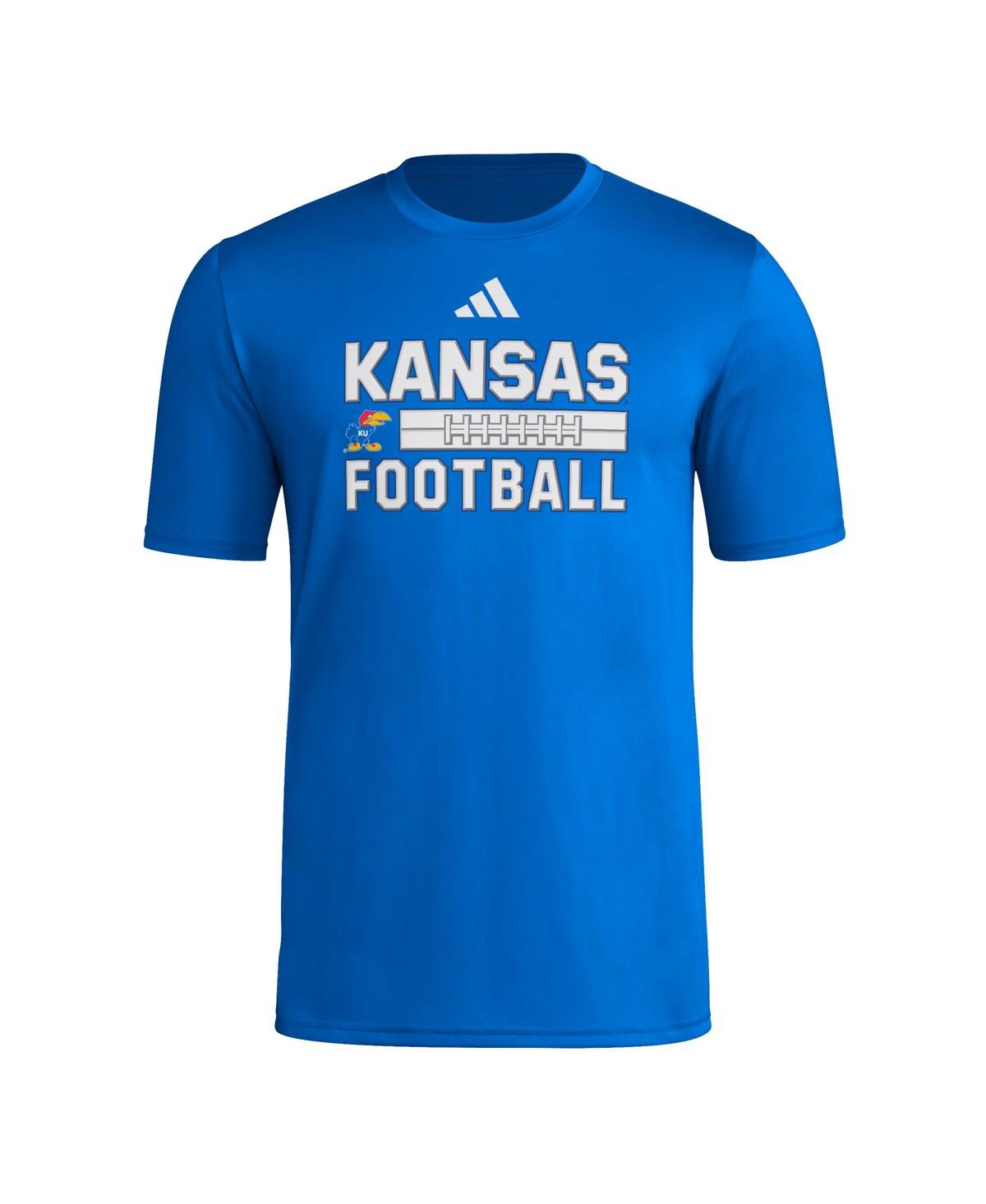 Adidas Men's Royal Kansas Jayhawks Locker Laces Out Pre-Game T-Shirt