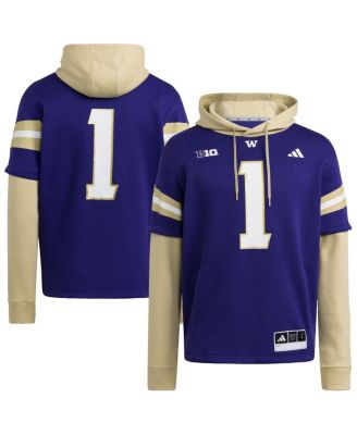 adidas - Men's Purple Washington Huskies Jersey Pullover Hoodie