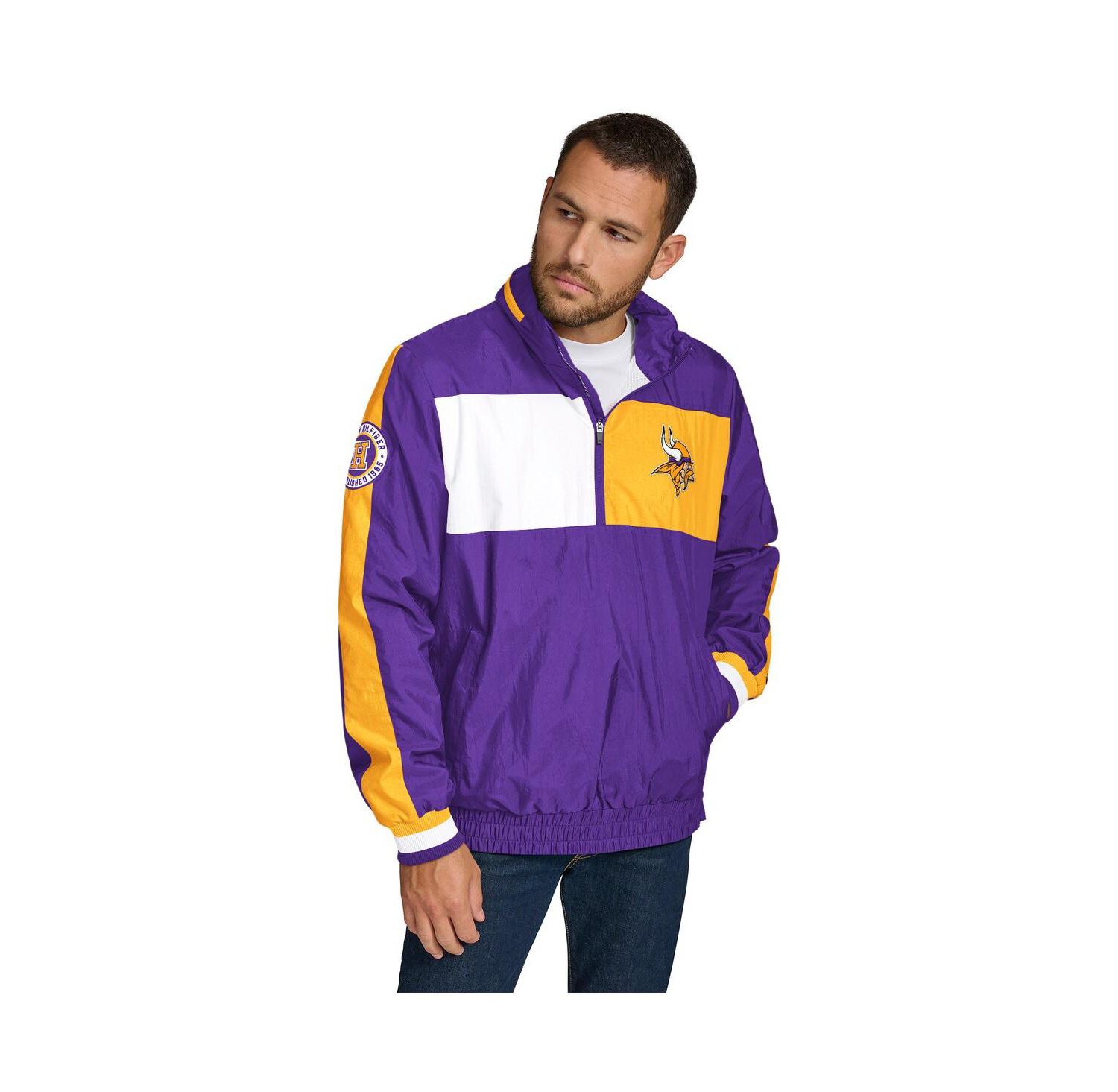 Men's Purple Minnesota Vikings Gael Lightweight Half-Zip Hoodie Jacket