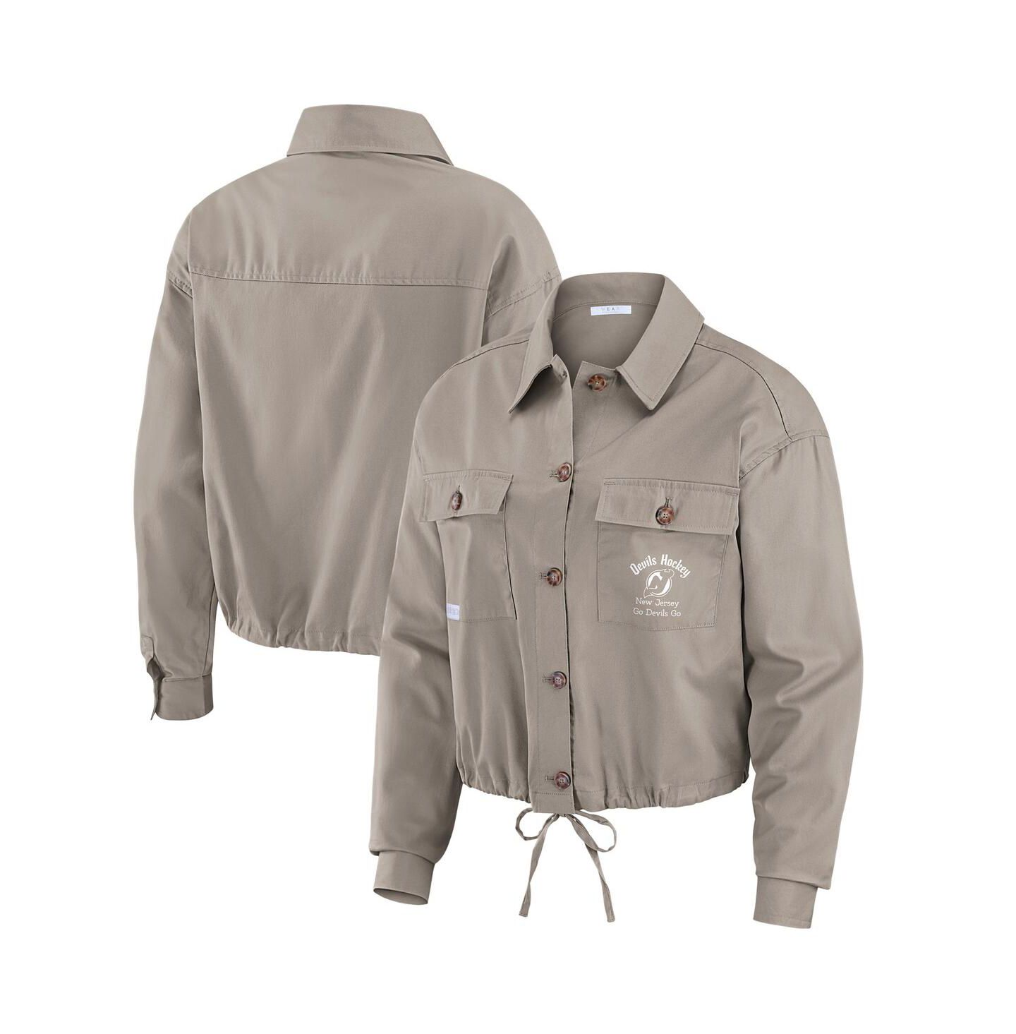 Женская куртка WEAR by Erin Andrews Gray New Jersey Devils Cinched Button-Up — фото 1