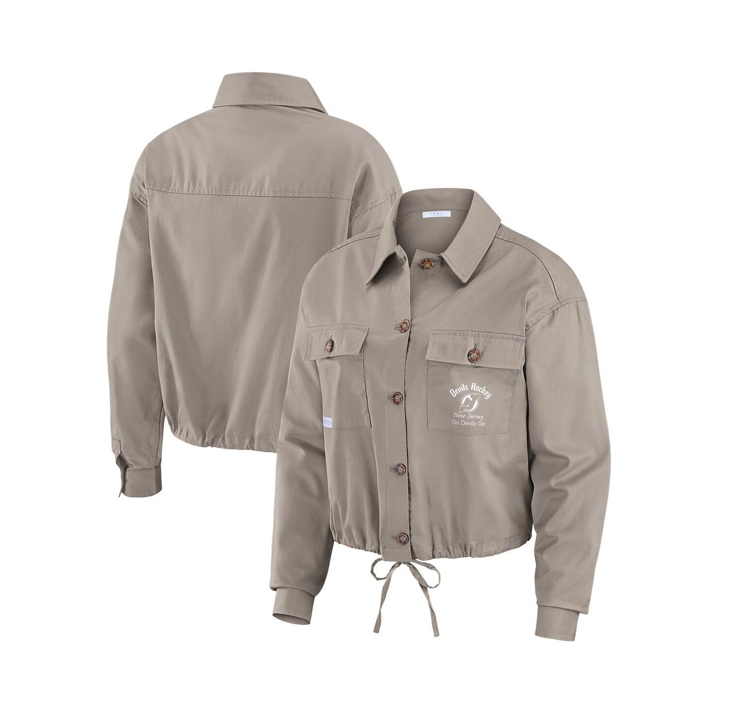 Women's Gray New Jersey Devils Cinched Button-Up Jacket