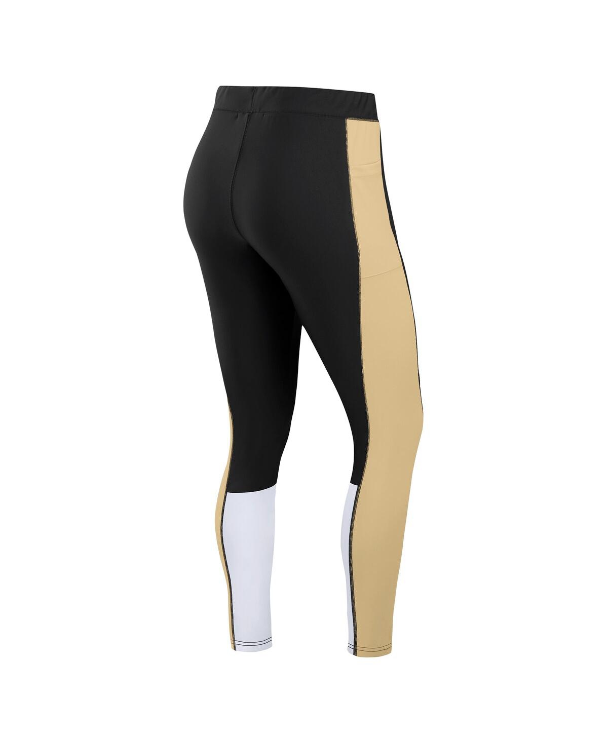 Wear By Erin Andrews Women's Black/gold New Orleans Saints Color-block Leggings In Black