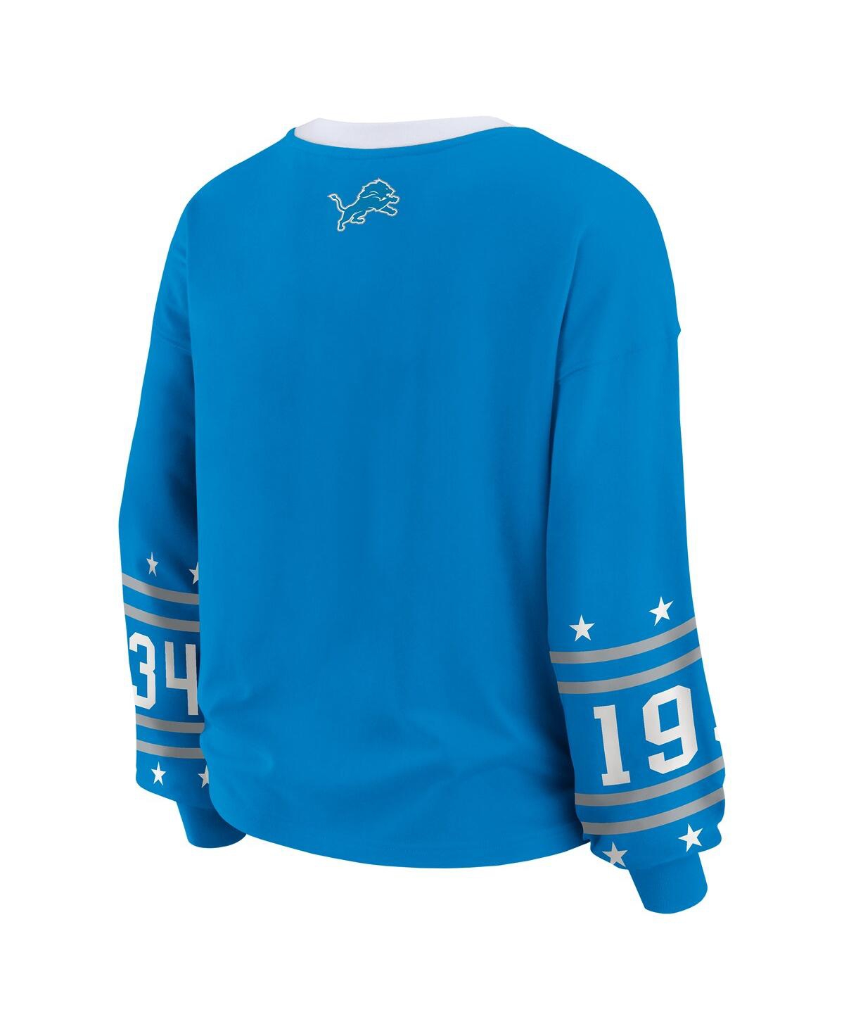 Wear by Erin Andrews Women's Blue Detroit Lions Sport Long-Sleeve T-Shirt