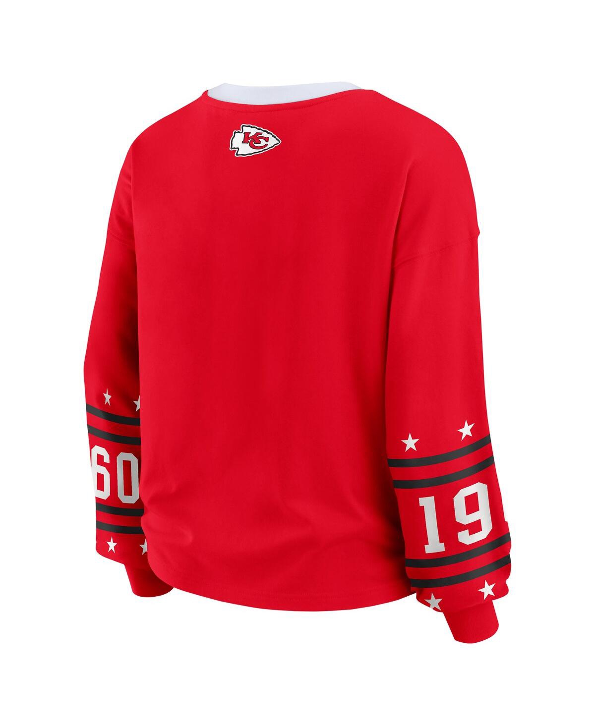 Wear By Erin Andrews Red Kansas City Chiefs Sport Long-sleeve T-shirt In Red