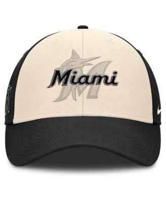 Men's Black/Natural Miami Marlins Statement Club Performance Adjustable Hat