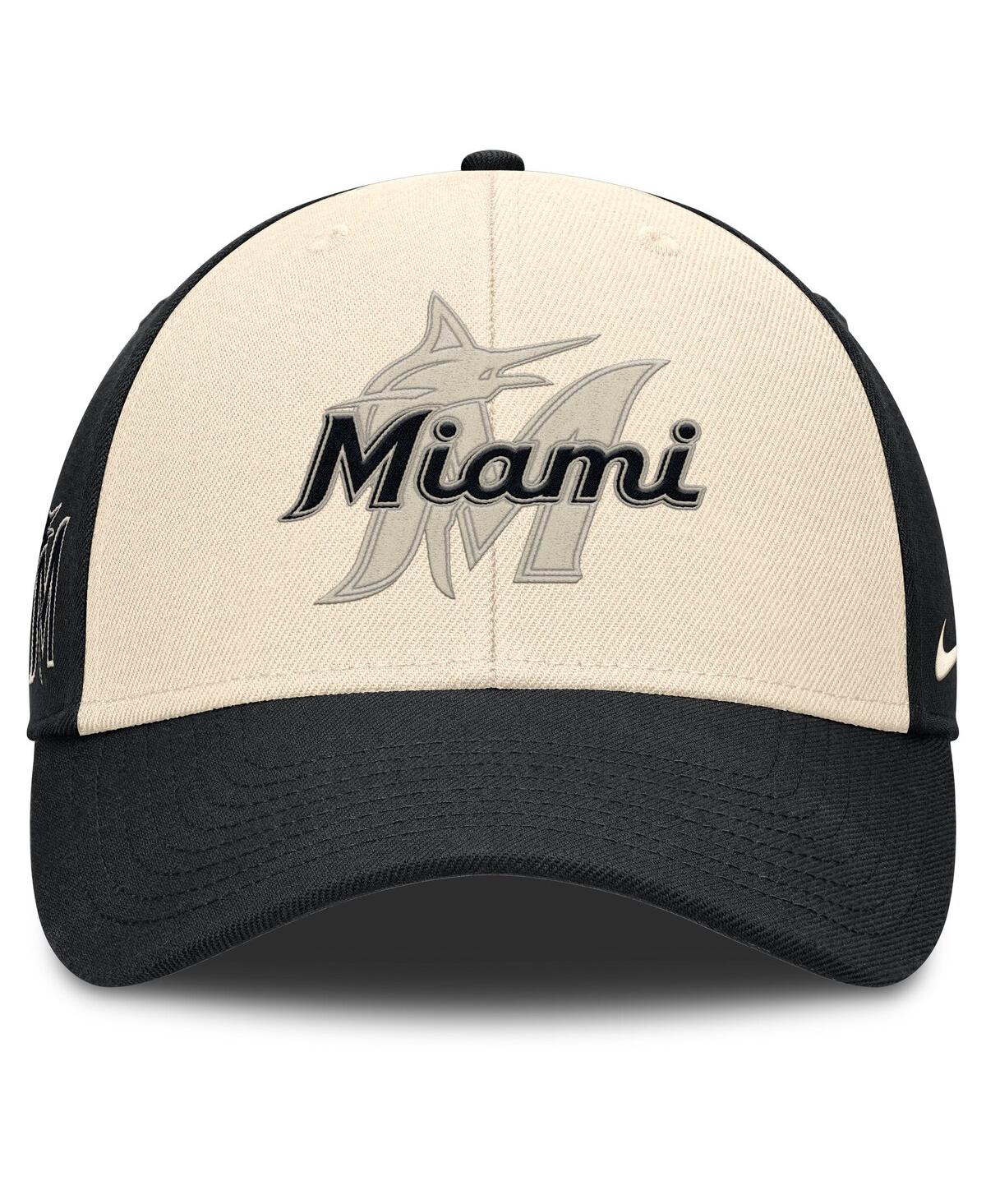 Nike Men's Black/Natural Miami Marlins Statement Club Performance Adjustable Hat