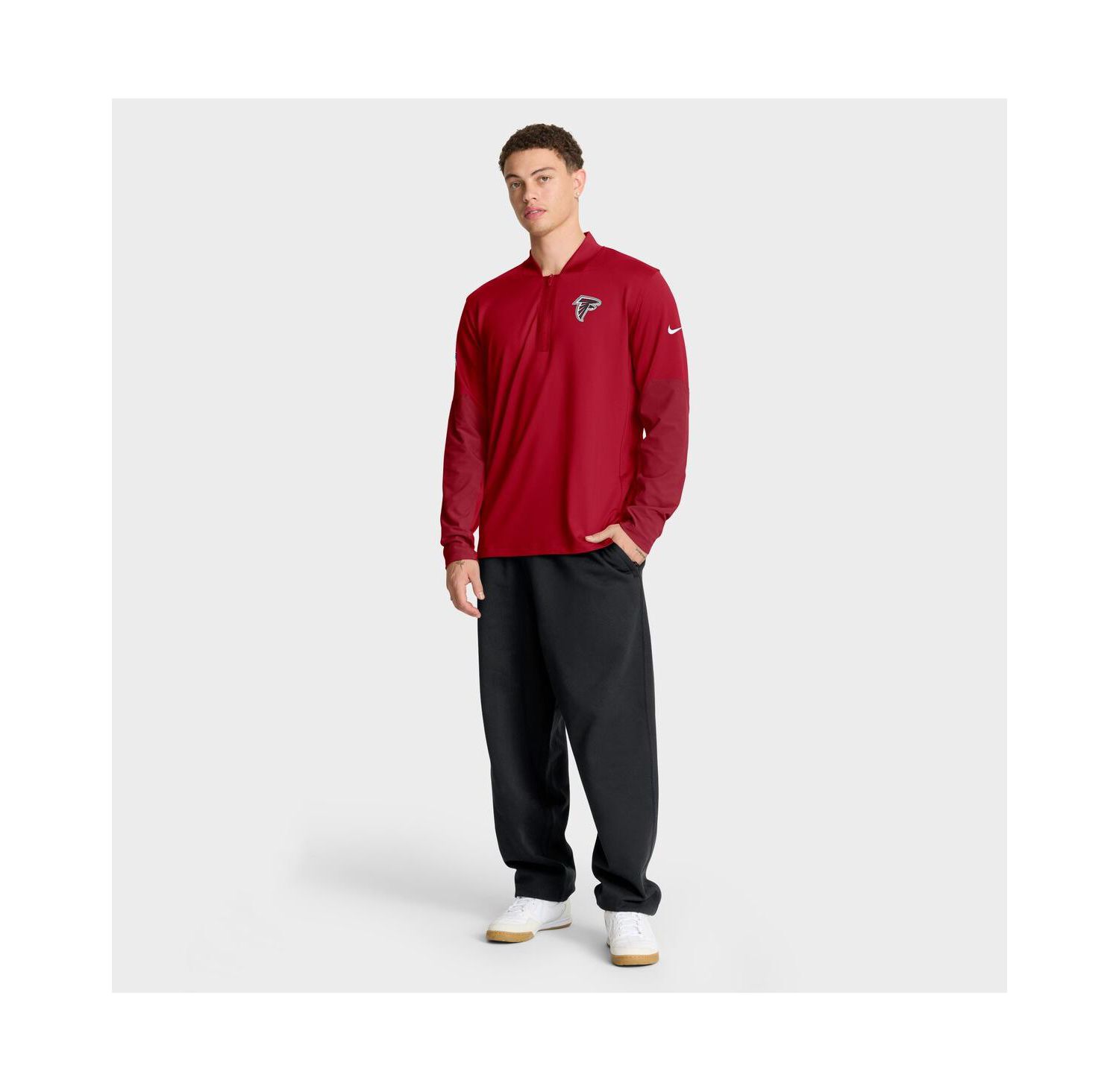 Men's Red Atlanta Falcons Sideline Dri-FIT Half-Zip Pullover Sweatshirt