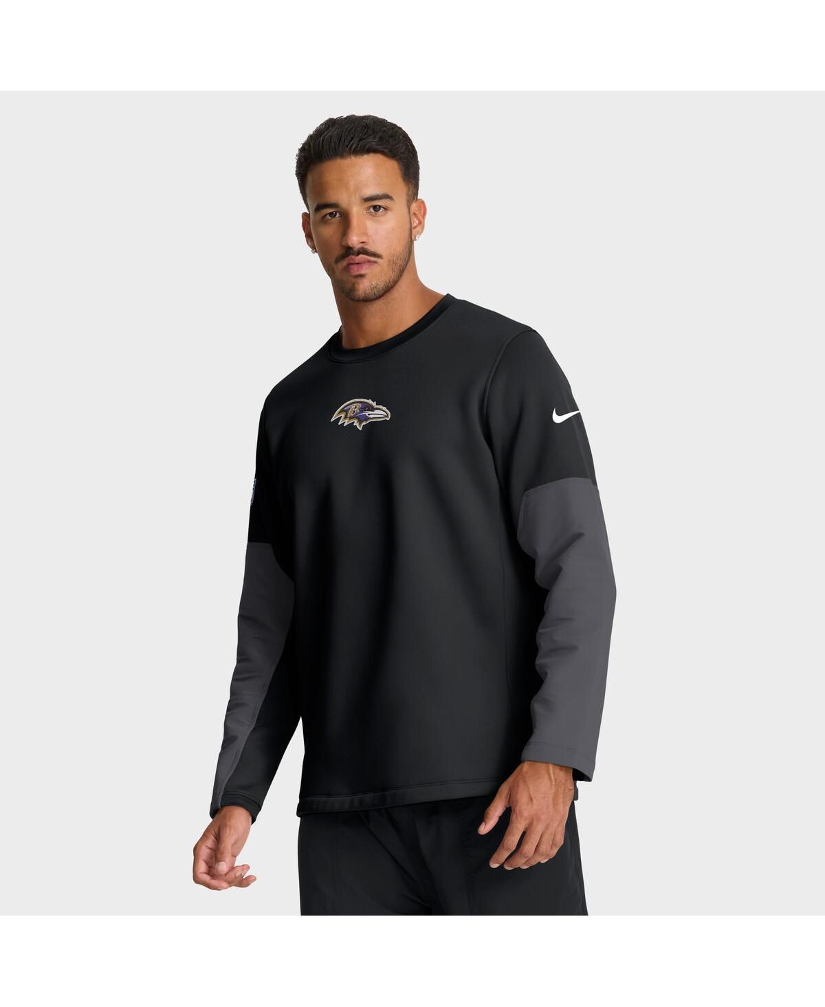 Мужская черная футболка с длинным рукавом Baltimore Ravens Sideline Scripted to Win Performance