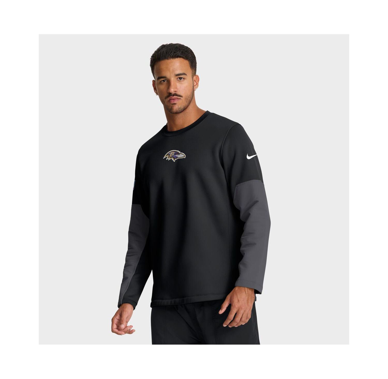 Men's Black Baltimore Ravens Sideline Scripted to Win Performance Long Sleeve T-Shirt