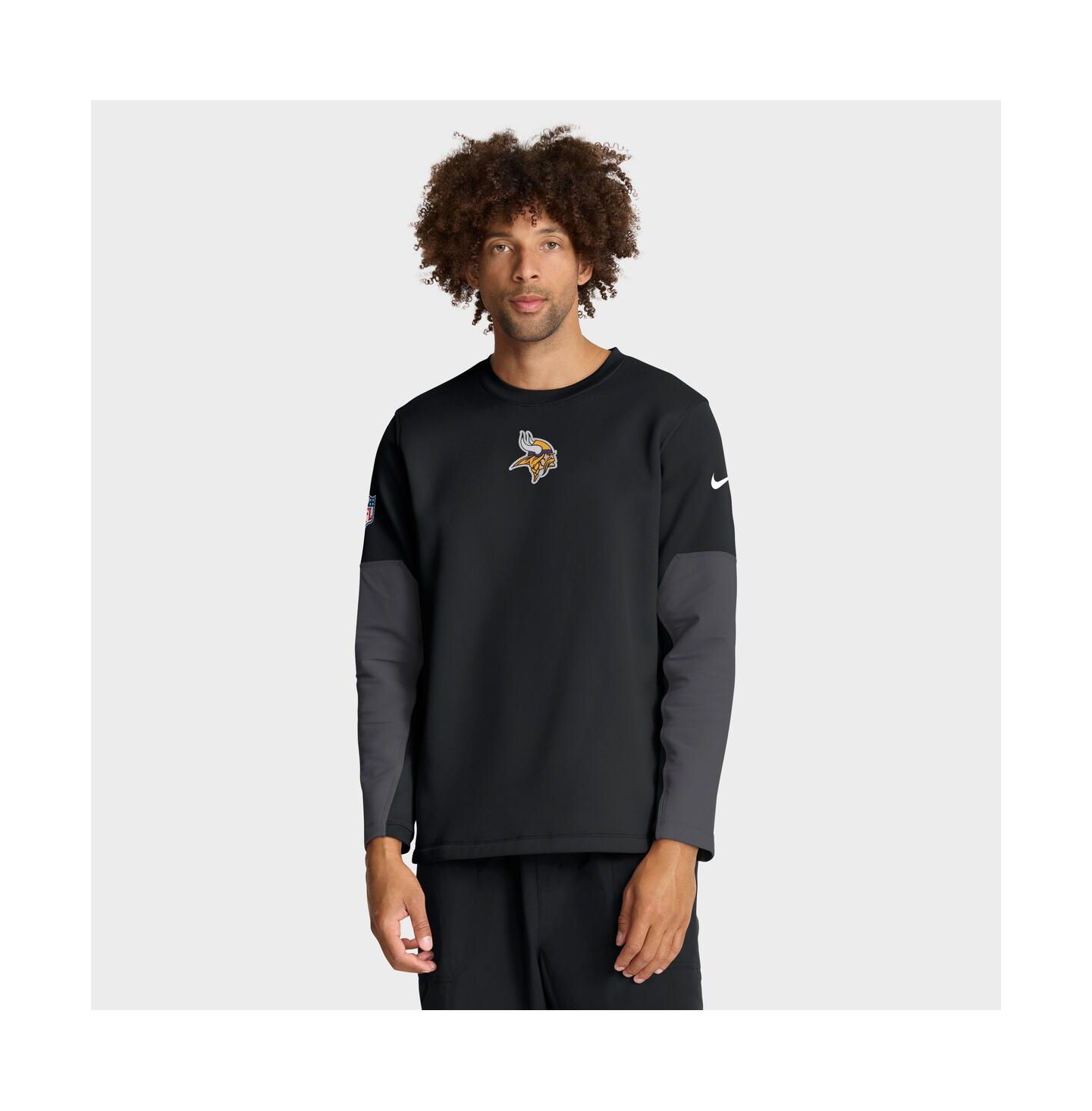 Мужская футболка Nike Black Minnesota Vikings Sideline Scripted to Win Performance Long Sleeve — фото 1