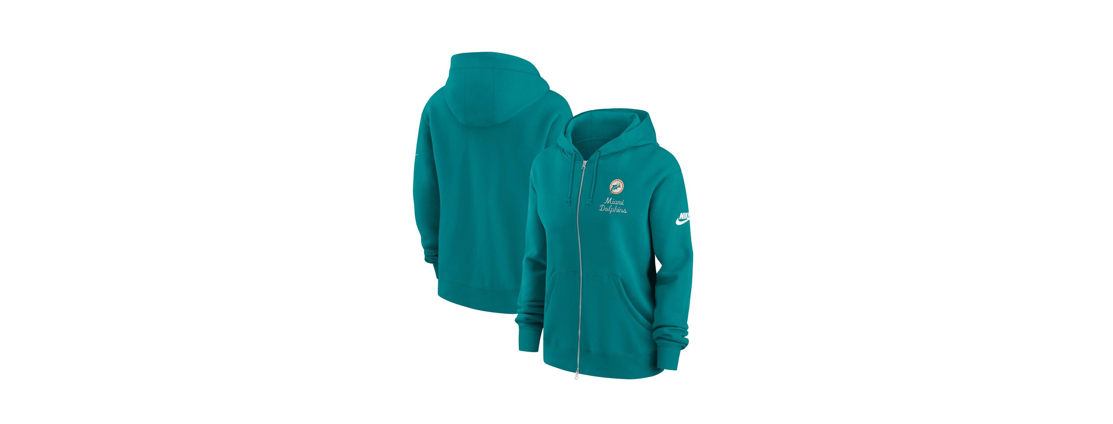 Nike Women's Aqua Miami Dolphins Phoenix Rewind Full-Zip Hoodie