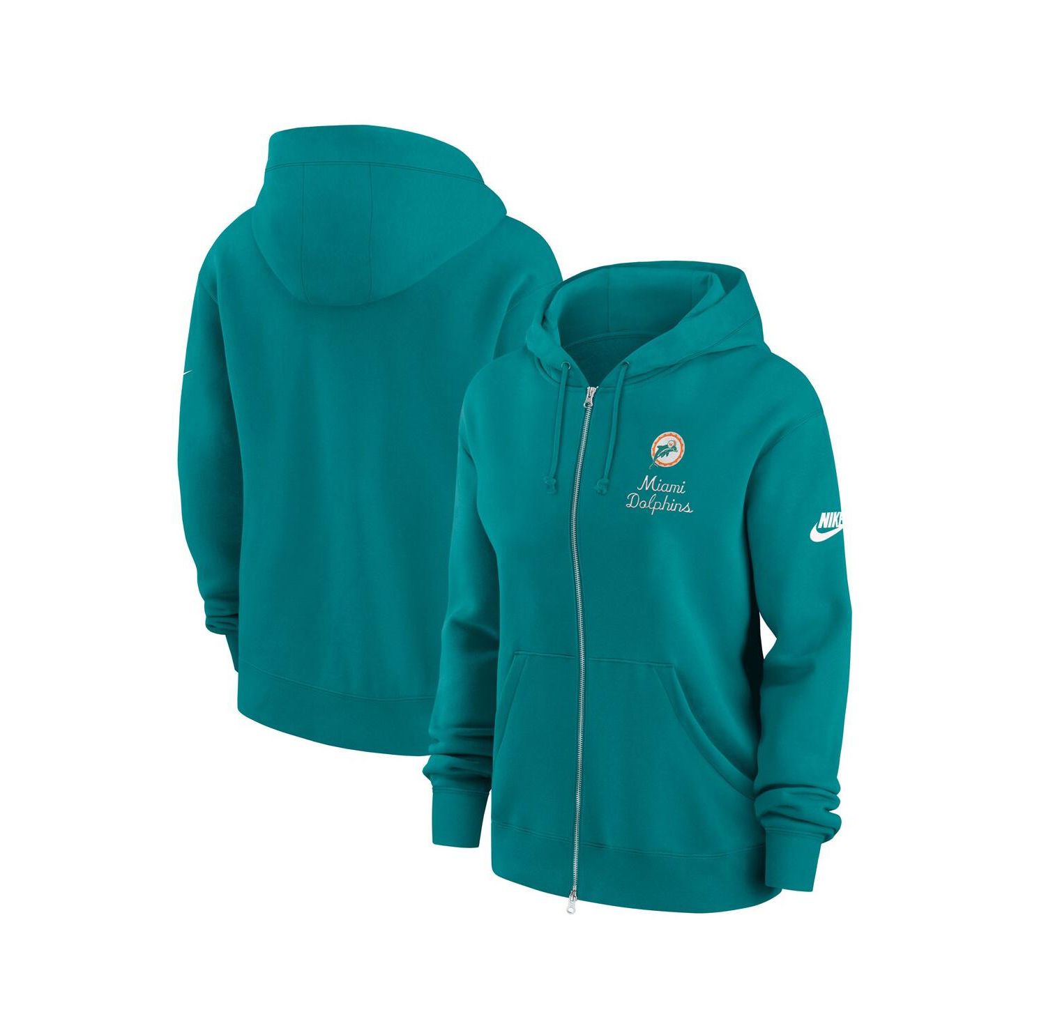Women's Aqua Miami Dolphins Phoenix Rewind Full-Zip Hoodie