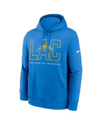 Men's Powder Blue Los Angeles Chargers Busted Play Club Fleece Pullover Hoodie