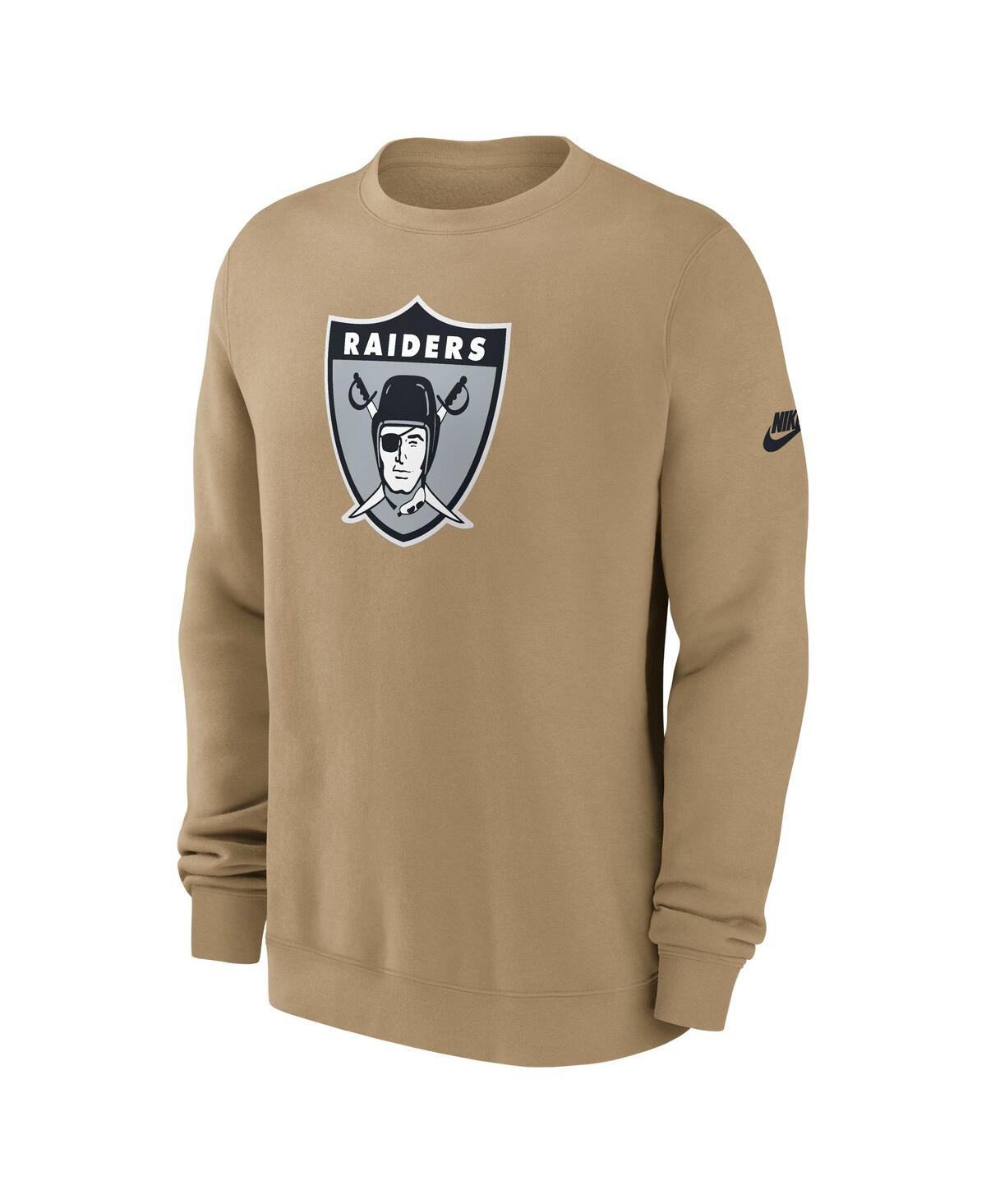 Nike Men's Tan Las Vegas Raiders Swing Pass Rewind Club Pullover Sweatshirt In Neutral