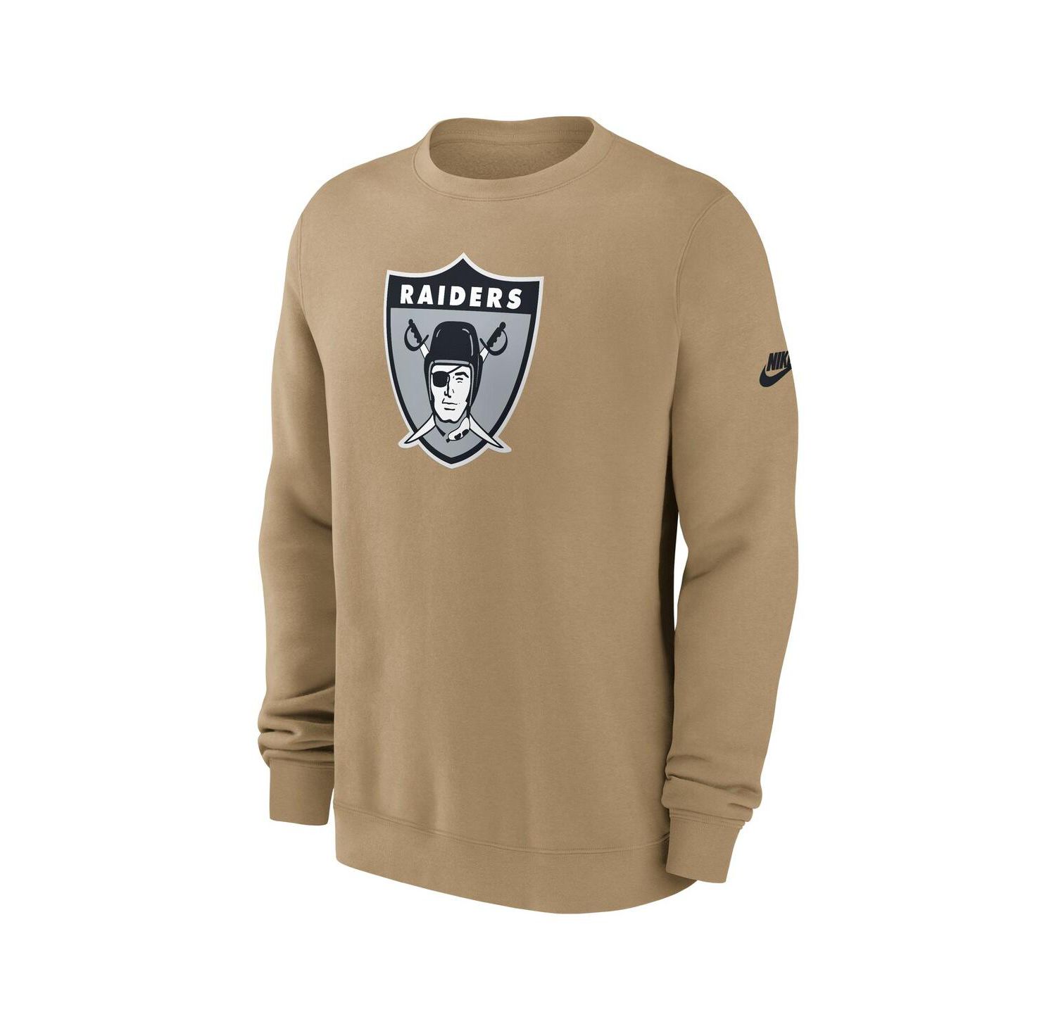 Men's Tan Las Vegas Raiders Swing Pass Rewind Club Pullover Sweatshirt