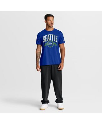 Men's Royal Seattle Seahawks Rewind Front and Back Hit Essential T-Shirt