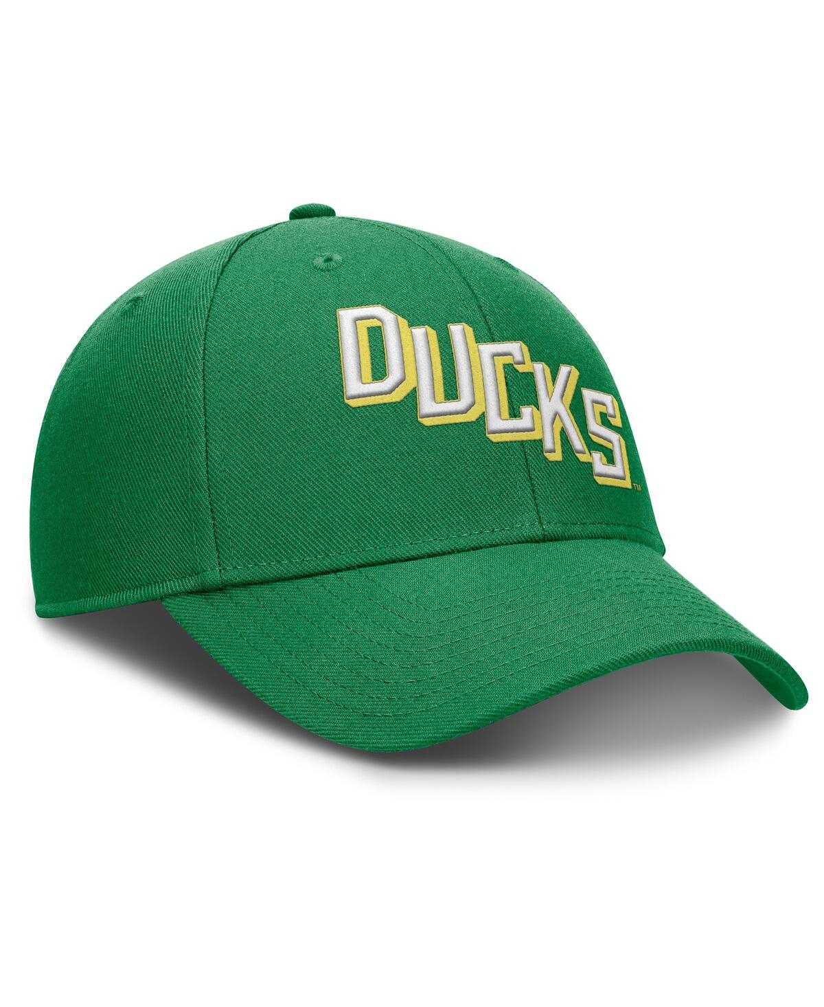 Nike Men's Green Oregon Ducks Slanted Primetime Rise Performance Adjustable Hat