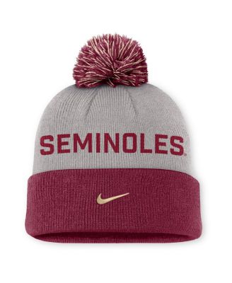 Men's Gray/Garnet Florida State Seminoles Primetime Peak Cuffed Knit with Pom Hat