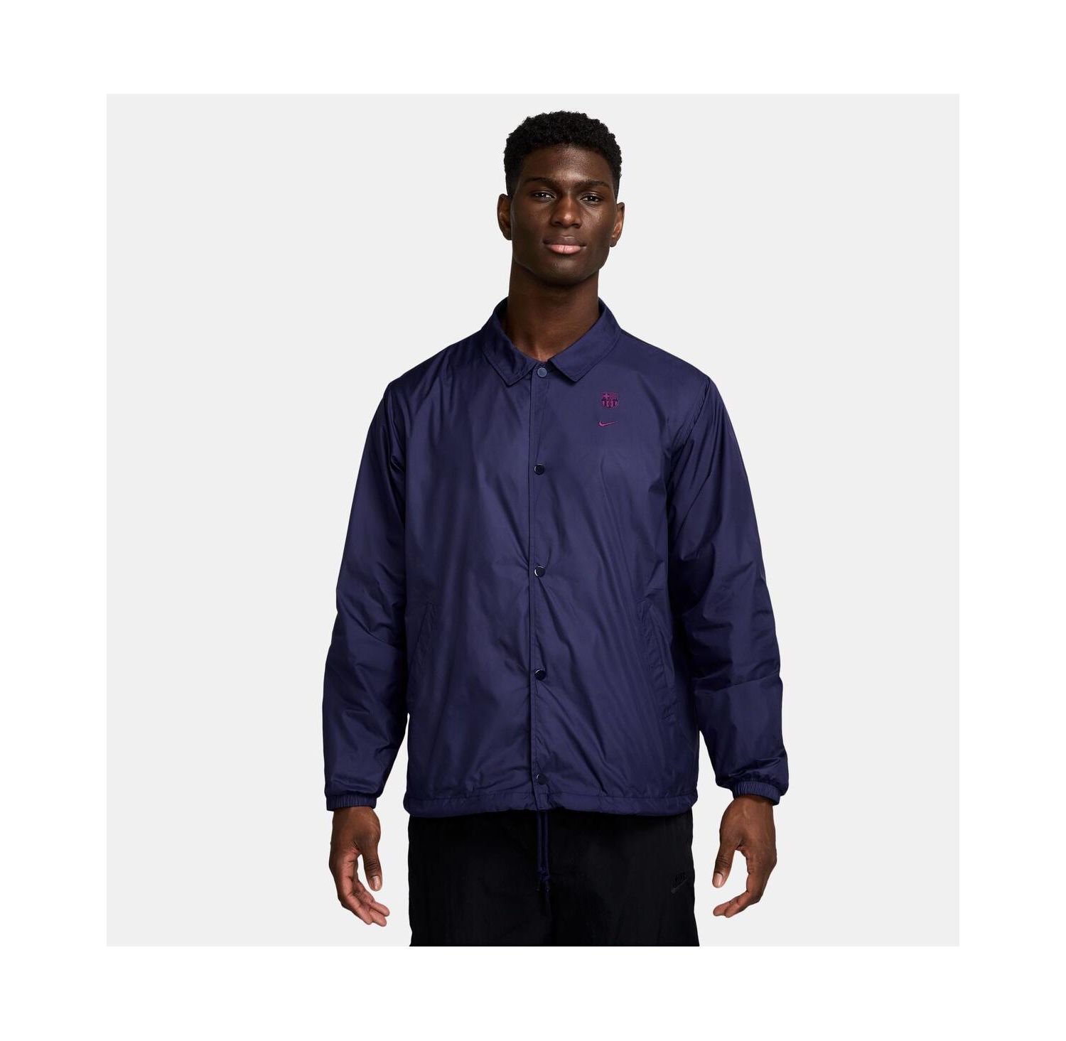 Men's Navy Barcelona Club Coaches Full-Snap Jacket