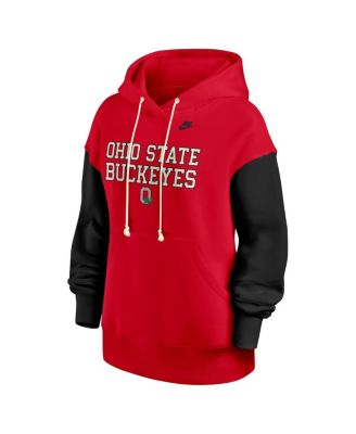 Women's Scarlet/Black Ohio State Buckeyes Oversized Legacy Phoenix Pullover Hoodie