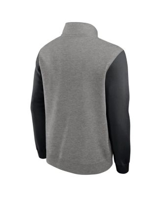 Men's Heather Gray/Black Oregon Ducks Club Fleece Half-Zip Pullover Sweatshirt
