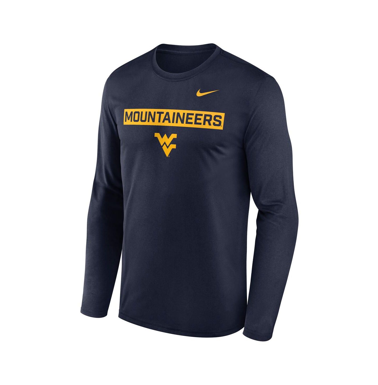 Мужская футболка Nike Navy West Virginia Mountaineers Primetime Campus 2-Hit Legend Long Sleeve — фото 2