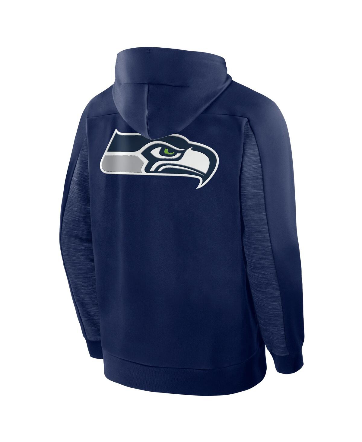 Fanatics Men's College Navy Seattle Seahawks Checkdown Pass Full-zip Hoodie In Blue