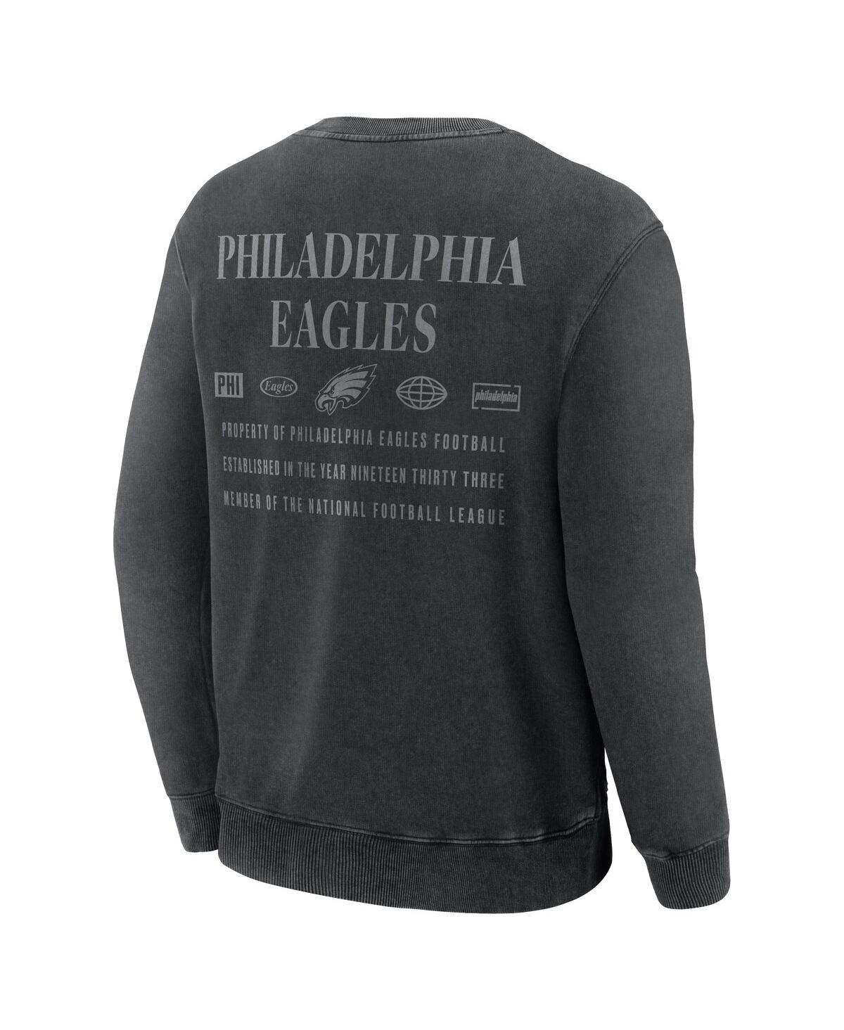 Fanatics Men's Black Philadelphia Eagles Deep Route Pullover Sweatshirt In Black