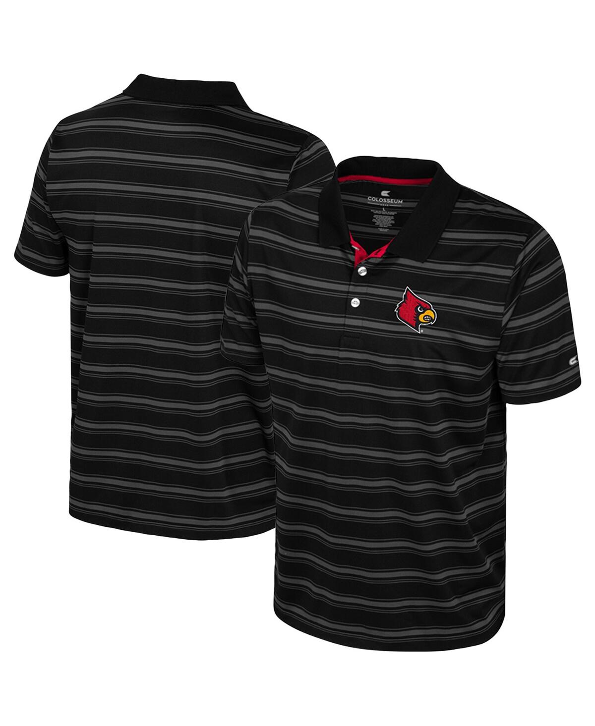 Colosseum Men's Black Louisville Cardinals Milk Steak Polo Shirt
