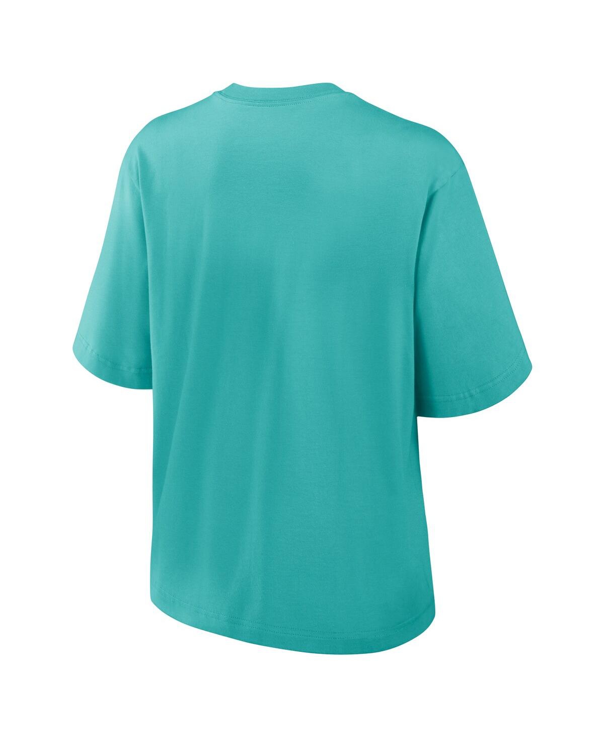 Nike Women's Aqua Miami Dolphins Glory Arch Boxy T-Shirt