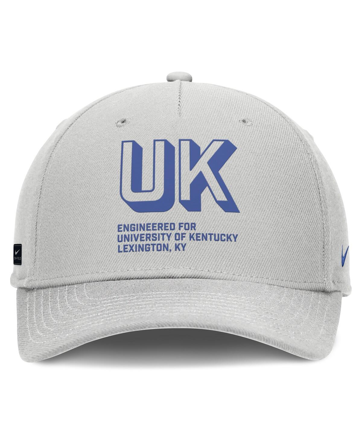 Nike Men's Gray Kentucky Wildcats 2025 Sideline Dust Pinched Rise Adjustable Hat In White