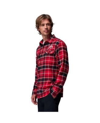 Men's Scarlet Ohio State Buckeyes Flare Gun Omni-Wick Flannel Long Sleeve Button-Up Shirt