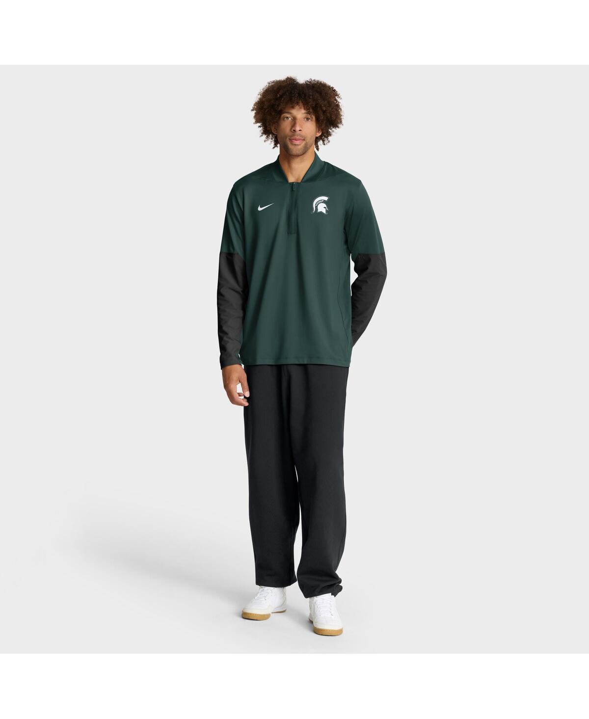 Nike Men's Green Michigan State Spartans One Goal Performance Half-zip Pullover Sweatshirt In Green