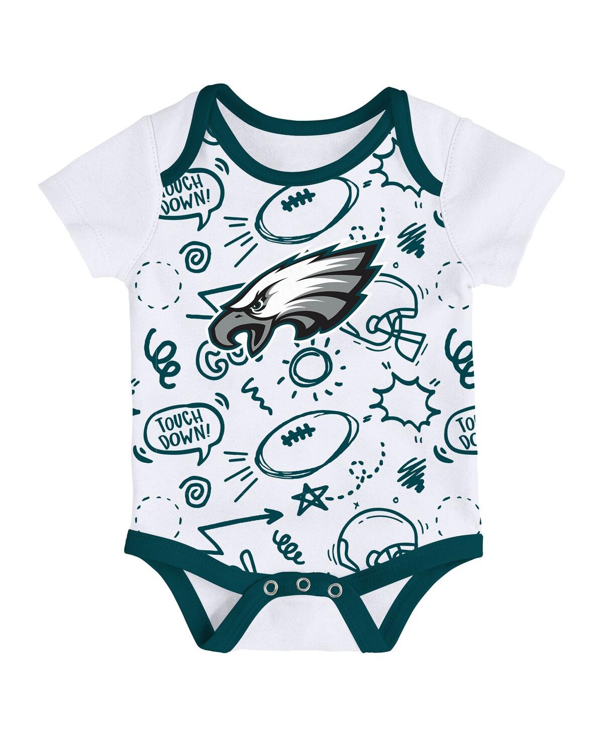 Outerstuff Baby Boys And Girls 3-piece Philadelphia Eagles All Day Play Bodysuit Set In Multi