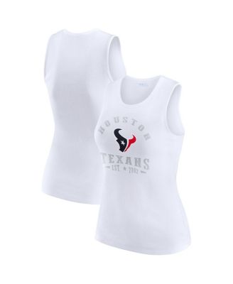 WEAR by Erin Andrews - Women's White Houston Texans Ribbed Graphic Tank Top